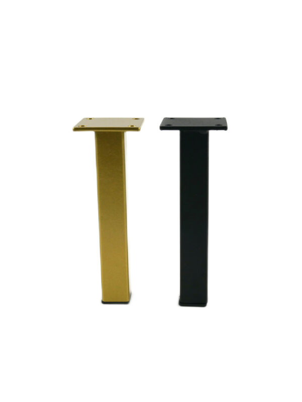 Noga metalowa prosta czarna/złota H 16
